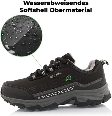 Трекінгові черевики для жінок та чоловіків, водонепроникні, чорно-зелені, 36 EU, чорно-сірі