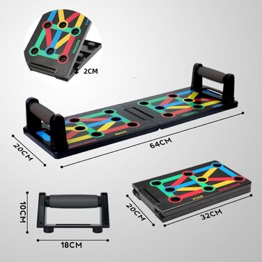 Багатофункціональний тренажер для віджимань 12-в-1 Push Up Board, складаний дошка для тренування м'язів верхньої частини тіла та спалення жиру