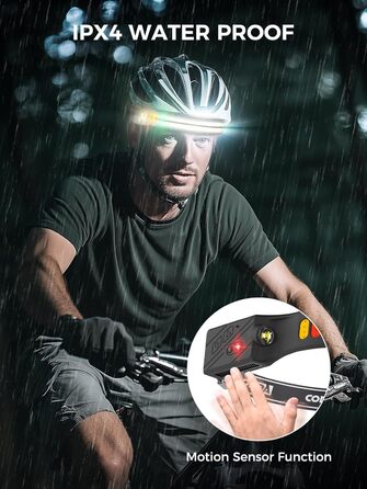 Налобний ліхтар COPPA H4C LED з акумулятором (2 шт.) з функцією Floodlight та Spotlight. Білий, жовтий, червоний, зелений. Датчик руху для дітей, кемпінгу, бігу, риболовлі, альпінізму, ремонту, джогінгу