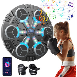 Музична бокс-машина, смарт Bluetooth бокс-машина з боксерськими рукавичками, регульована швидкість та лічильник, настінна бокс-машина, ударна машина для дітей та дорослих