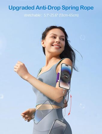 Утримувач для телефону на руку TOPGO з магнітним кріпленням, 360° обертання, сумісний з iPhone та Android, фіолетовий