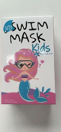 Дитяча маска для плавання та снорклінгу Supertrip, 6-14 років, скло, рожево-блакитна