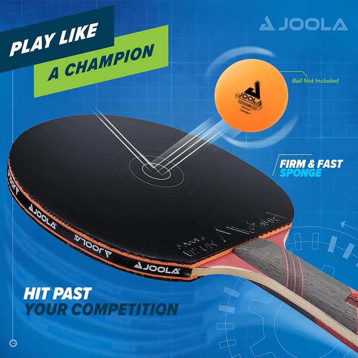 JOOLA Omega Speed – ракетка для настільного тенісу турнірного рівня з ручкою для професійного тренування, покриття Vizon, для швидкості, червона