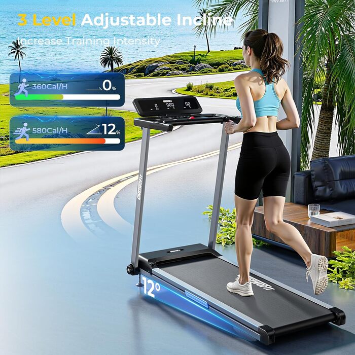 ONETWOFIT Walking Pad: складаний біговий доріжки з пультом, керуванням через додаток та вбудованими колонками