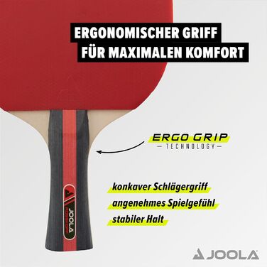 Набір для настільного тенісу JOOLA Rosskopf 2: 2 ракетки, 3 м'ячі (40+ мм), червоно-чорний, 5 шт.