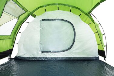 Намет CampFeuer Super+ для 4 осіб: великий тунельний намет з 2 входами та тамбуром, водовідштовхування 3000 мм | Груповий, сімейний намет для кемпінгу (зелений/чорний)