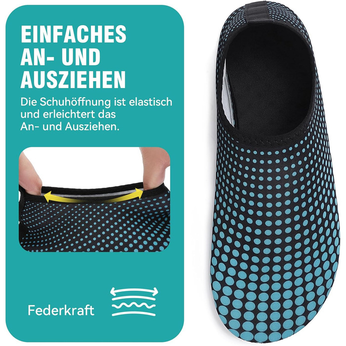 Чоловічі та жіночі шльопанці для плавання та відпочинку на пляжі, антиковзаючі, швидковисихаючі, розмір 34-47 (EU 43), блакитні W995