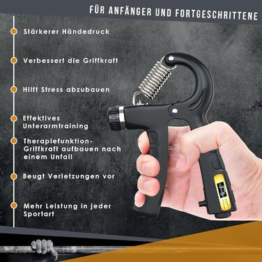 ALPHASKIN Handtrainer Преміум: Набір для тренування сили рук та пальців (2/5 шт.) | Grip Trainer, Підтримка зап'ястя, Фітнес