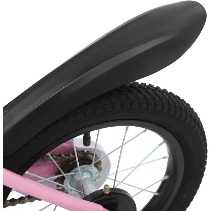 Дитяче велосипед 14 дюймів для хлопчиків та дівчаток з додатковими колесами та кошиком, від 3 років, з двома гальмами, регульоване сидіння та кермо, фіолетовий