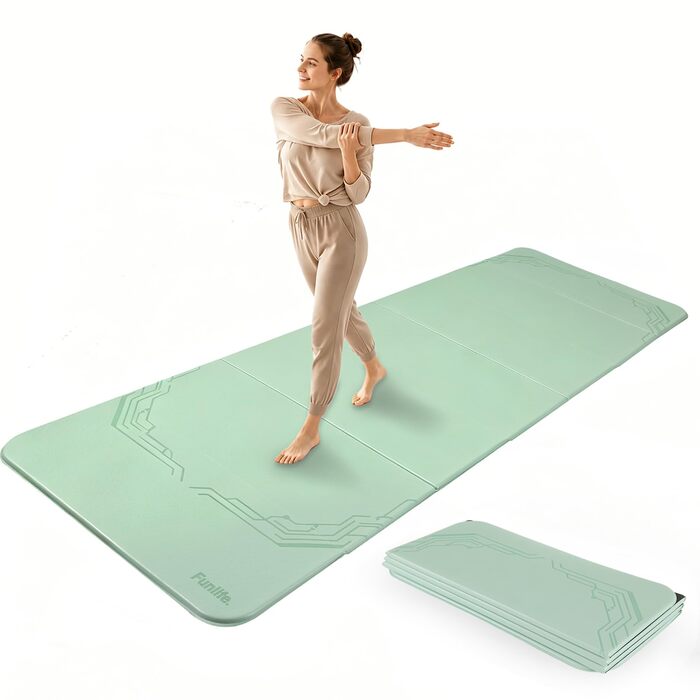 Килимок для йоги FunLife XXL 190x66x10 мм, чорний - для йоги, пілатесу, фітнесу (складний, антиковзкий)