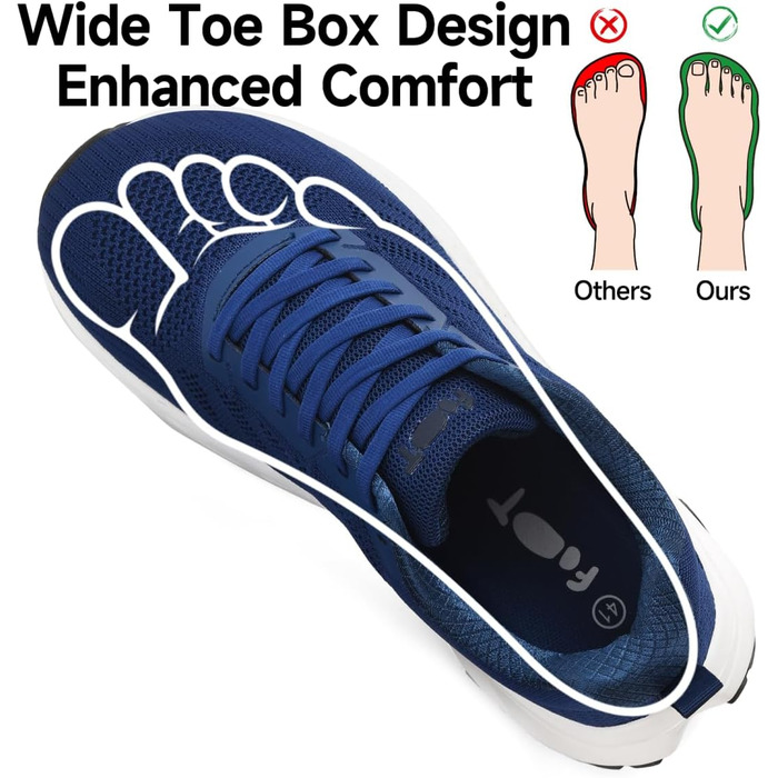 Кросівки для бігу широкі чоловічі/жіночі, зручні, дихаючі, спортивні, розмір 37-47 (41 EU, блакитні)