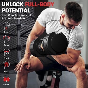 Регульована штанга Yaheetech 2,5-24 кг, 15 рівнів, сталева, з подвійною фіксацією, протиковзка, для дому, спортзалу, офісу