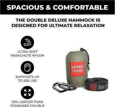 Гамак Grand Trunk Doppel-Fallschirm Nylon синьо-блакитний подвійний для відпочинку