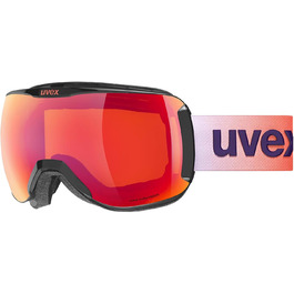 Гірськолижна маска uvex Downhill 2100 CV, чорна, дзеркальна лінза scarlet, colorvision orange (S2)