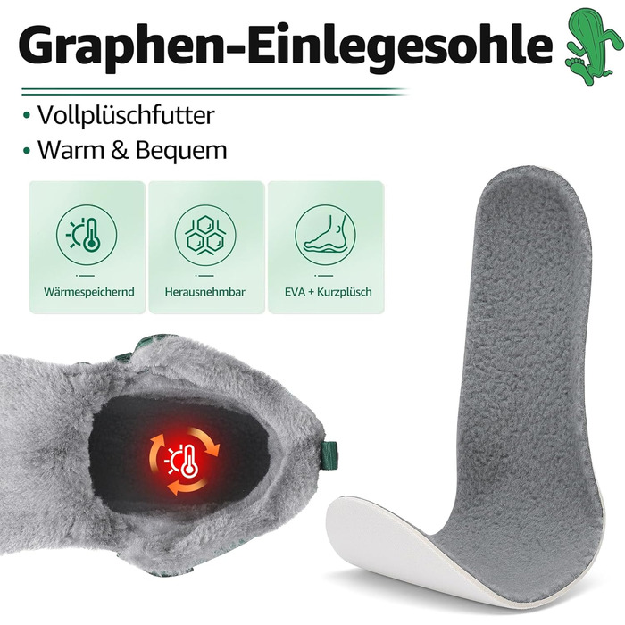 Зимові барфутбові черевики Saguaro з підкладкою, для жінок та чоловіків, розмір EU 36-48 (EU 44, темно-зелений)