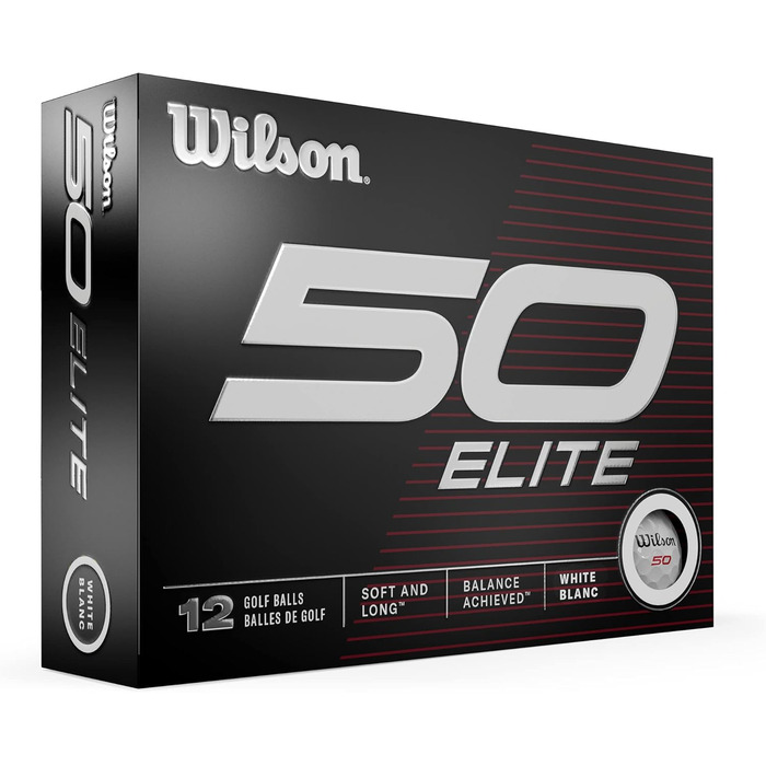 Гольф-м'ячі Wilson Fifty Elite, білі, стандартний розмір, 12 шт.