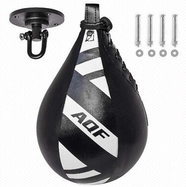 Набір для боксу AQF Boxen: боксерський мішок, боксерська груша, рукавички, чорний/білий