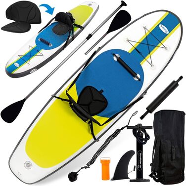 Надувна SUP-дошка Blue Water Toys 3м 136кг з веслом, сидінням, насосом і рюкзаком – каяк-сет для водних видів спорту