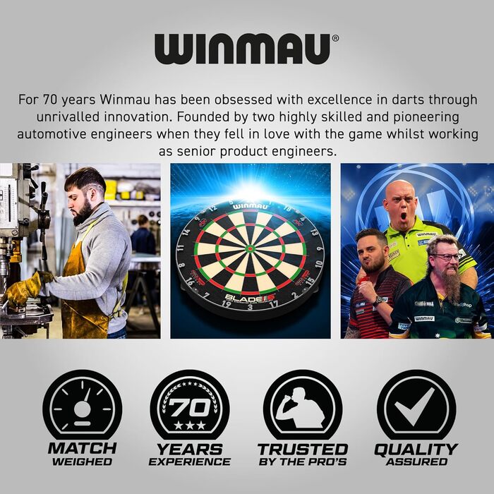 Дартс WINMAU Navigator 90% вольфрам, сталевий наконечник, комплект з оперенням та держателями