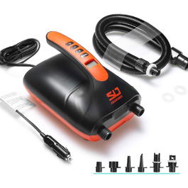 Електричний насос для SUP Swonder 20PSI з двоступеневою інфляцією, підходить для SUP, каяків та човнів, чорний