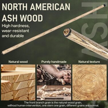 Kmise Професійний бильк для більярдного снукера - 21 oz, професійний бильк для розбиття з наконечником 13 мм, 2-секційний, для різних видів більярдного спорту