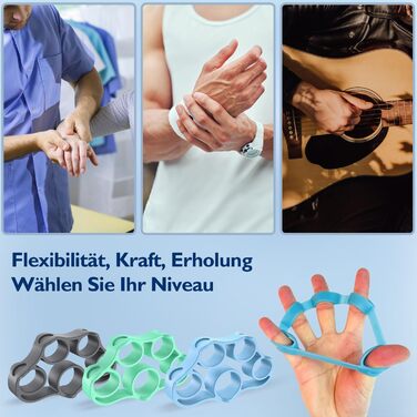 FitBeast Тренажер для рук та зап'ястя, набір 9 шт., для розвитку сили рук та реабілітації (зелений)