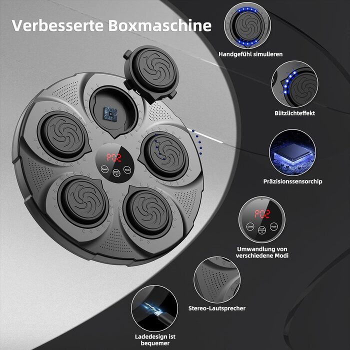 Електронна музична скринька ADSAQOP з LED-підсвічуванням для дітей та дорослих, Bluetooth, настінний монтаж, професійне тренувальне обладнання