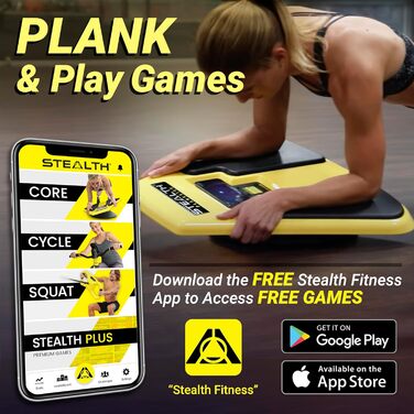 Stealth Core Deluxe Trainer – Тренажер для пресу з ігровим додатком, для зміцнення м'язів живота, мобільний фітнес, безкоштовний додаток iOS/Android