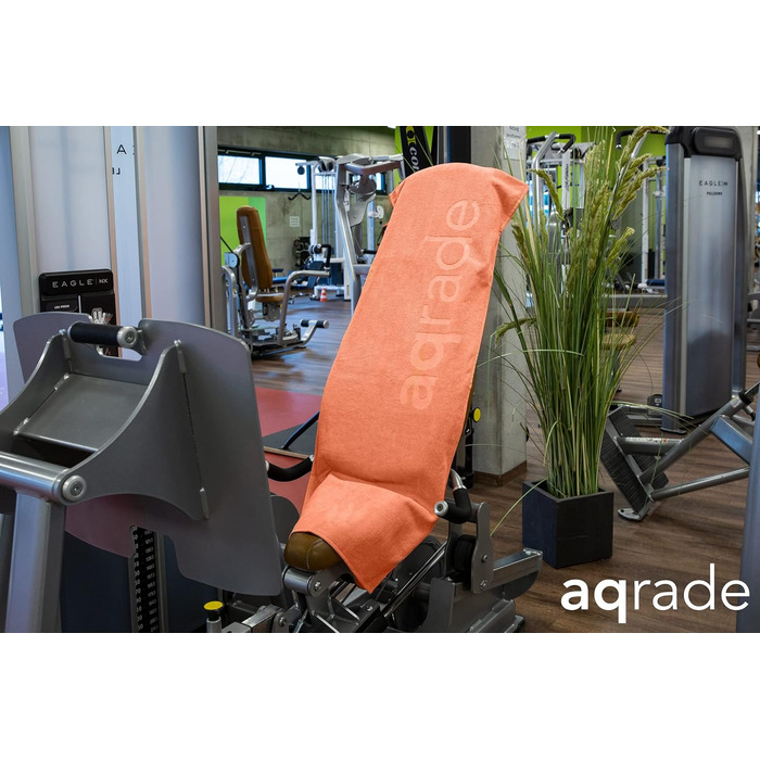 Рушник спортивний Aqrade для фітнесу 120x50 см з фіксацією, XL, 100% бавовна (коралово-рожевий)