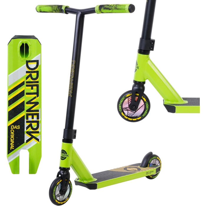 Дитячий трюковий самокат Driftwerk DS1.5 Mini зелений, фрістайл самокат для дітей