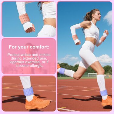 Ваги для щиколоток та зап'ясть Lxlivn з магнітами (рожевий/фіолетовий), набір 2 шт (по 0.5 кг кожна) для фітнесу, йоги, плавання та кардіо