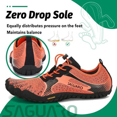 Кросівки SAGUARO Unisex для трейлраннінгу та фітнесу дихаючі помаранчеві 45 EU