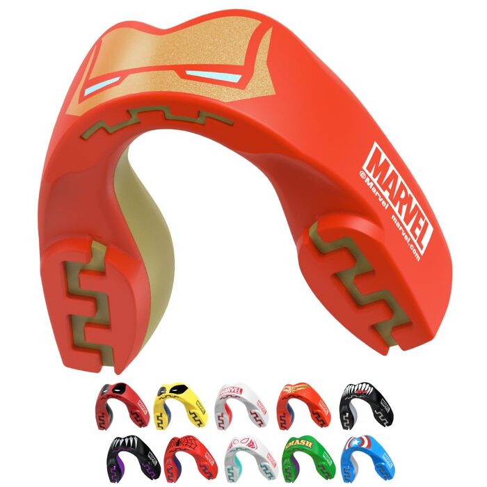 Захист зубів Marvel Iron Man для дорослих та дітей. Захисний капу для спорту (ругбі, MMA, бокс, джудо, хокей). Підходить для дітей до 11 років.