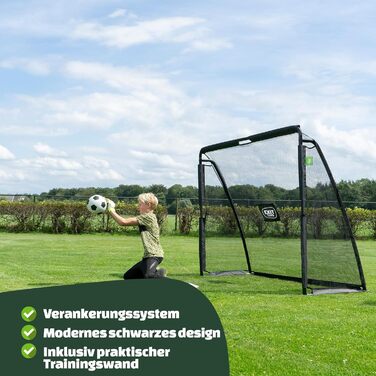 Дитячі футбольні ворота EXIT Toys Coppa 220x170 см, сталеві, з мішенню, для тренувань у саду, чорні