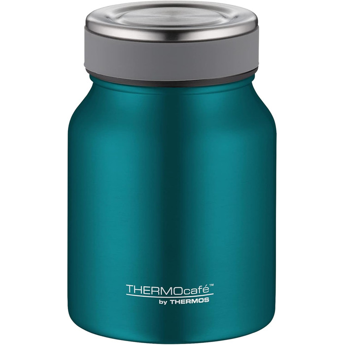 Термос для напоїв 1 л та харчовий термоконтейнер 0,5 л THERMOCAFÉ by THERMOS, нержавіюча сталь, бірюзовий, зберігає тепло до 12 годин/9 годин і холод до 24 годин/14 годин