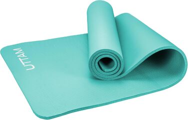 Килимок для йоги UTTAM | Товстий, багатоцільовий | Для фітнесу, стретчингу, пілатесу, дому та залу (183 x 60 см, Blaugrün)