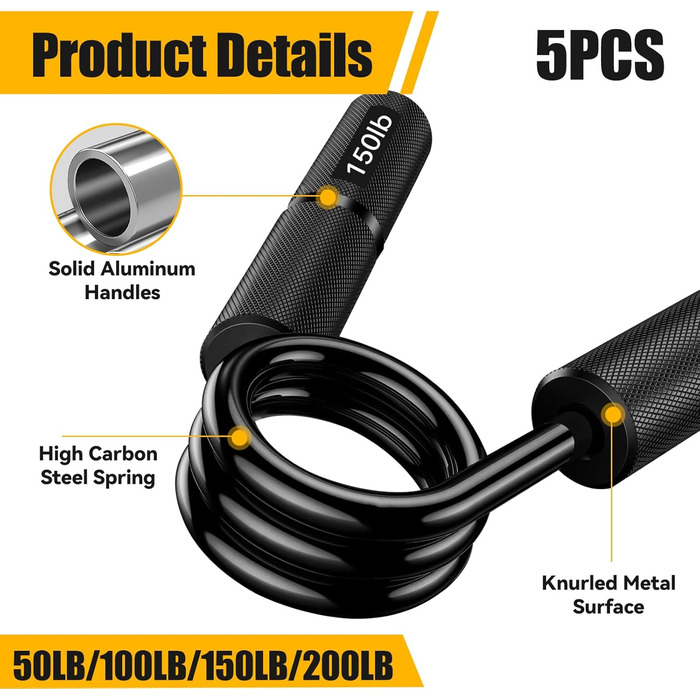 Набір з 4 еластичних тренажерів для рук та пальців, регулювання опору 22.5-90 кг, для спортсменів та відновлення, неслизьке покриття