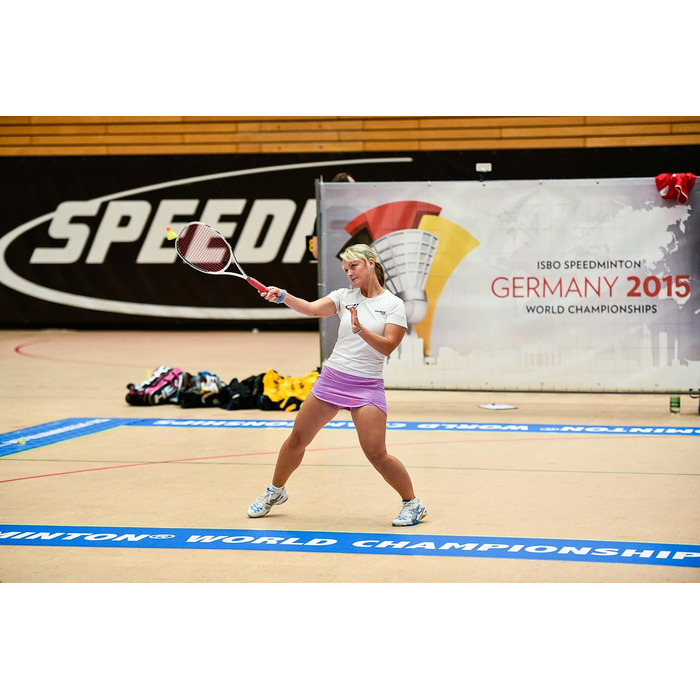 Бадмінтонна ракетка Speedminton Phantom біло-чорно-срібляста