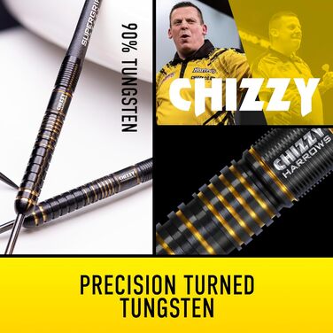 Професійний набір дротиків Harrows Dave Chisnall Chizzy Series 3, 90% вольфрам, усі ваги, 10 предметів