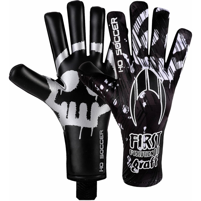 Воротарські рукавички HO Soccer First Evolution III Graffiti Creepy, для дітей, чорні/білі, розмір 3