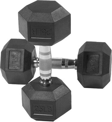 Гантелі BalanceFrom шестигранні, гумові, 11,3 кг, пара