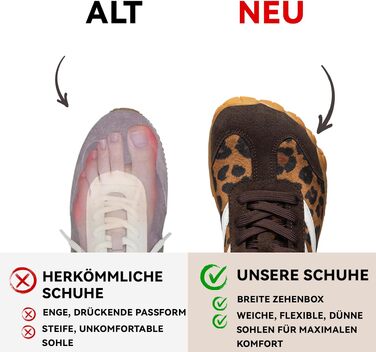 Босоніжні кросівки Retro Sneaker унісекс — легке мінімалістичне взуття для трейлу та прогулянок, дихаючі прогулянкові кросівки з антиковзаючим протектором, леопардовий принт, 40 EU