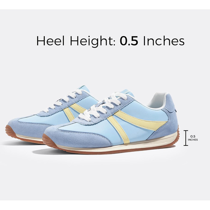 Жіночі ретро-кросівки LUCKY STEP: зручні повсякденні черевики 39 EU, синьо-жовті, з протиковзкою підошвою та дихаючою підкладкою