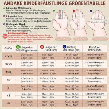 Дитячі зимові рукавички Andake для хлопчиків та дівчаток, водонепроникні та вітрозахисні рукавички для лиж та активного відпочинку, рожеві, розмір XXXXS (1-2 роки)