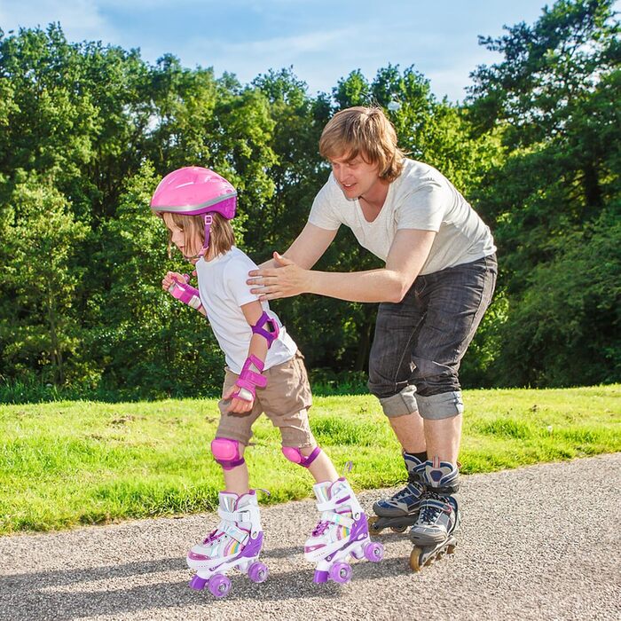 Дитячі ролики Kinder для дівчаток та хлопчиків, регульовані, з підсвічуванням, для початківців, розмір 28-36