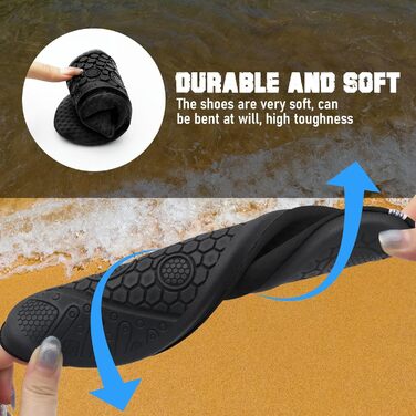 Водні черевики для чоловіків та жінок. Швидковисихаючі, дихаючі, спортивні аквашузи для плавання, йоги та відпочинку на пляжі. Розміри 34-45 EU, чорний колір