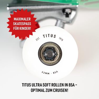 Скейтборд TITUS Micro для дітей 4-6 років, зелений 6.5 дюйми, класичний логотип