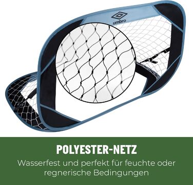 Футбольні ворота Umbro 110x78x78 см з сумкою, пластикові, для дітей і дорослих, для саду, дому та вулиці, чорні