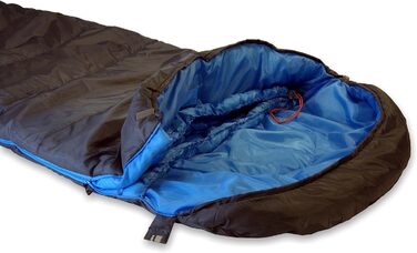 Спальний мішок High Peak TR 300, антрацит/блакитний, для 3-4 сезонів, 0°C, широкий, дихаючий, водостійкий, для кемпінгу, фестивалів, трекінгу, ковдра-трансформер