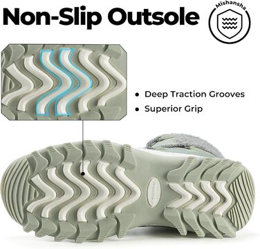 Зимові черевики Mishansha для жінок, утеплені, водонепроникні, трекінгові, розмір 36-42 (зелені черевики, 41 EU)